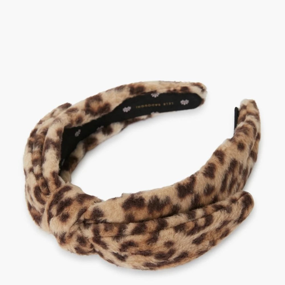 LEOPARD FLEECE VERONICA BOW HEADBAND